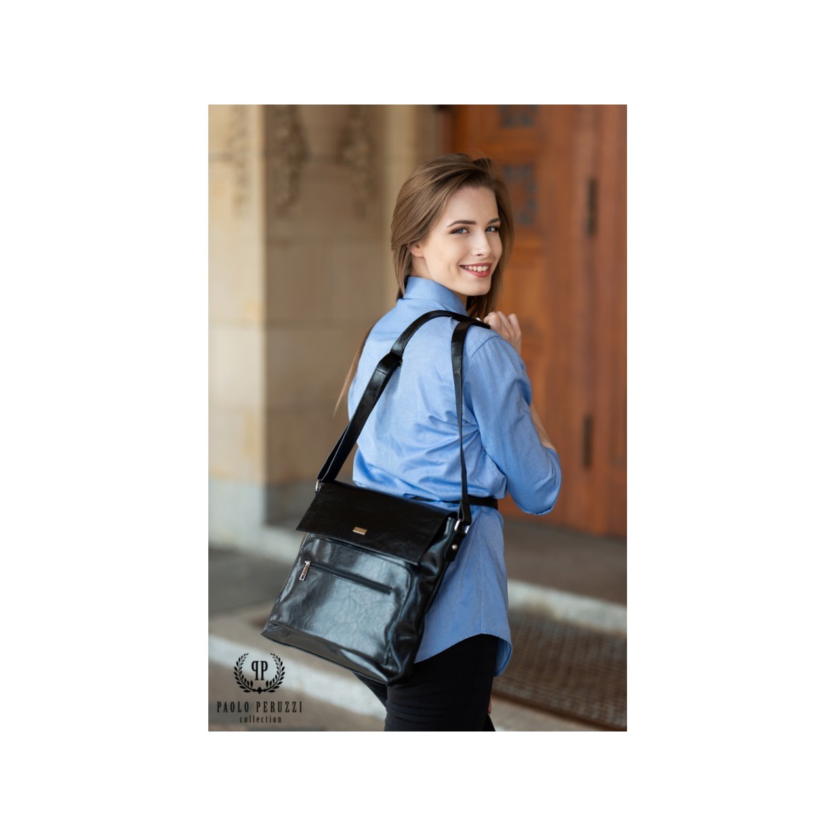 Crossbody dámska čierna kabelka Bianca