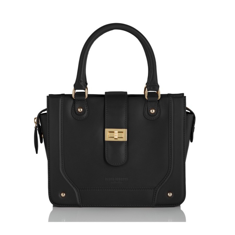 Kožená čierna dámska kabelka do ruky Diana