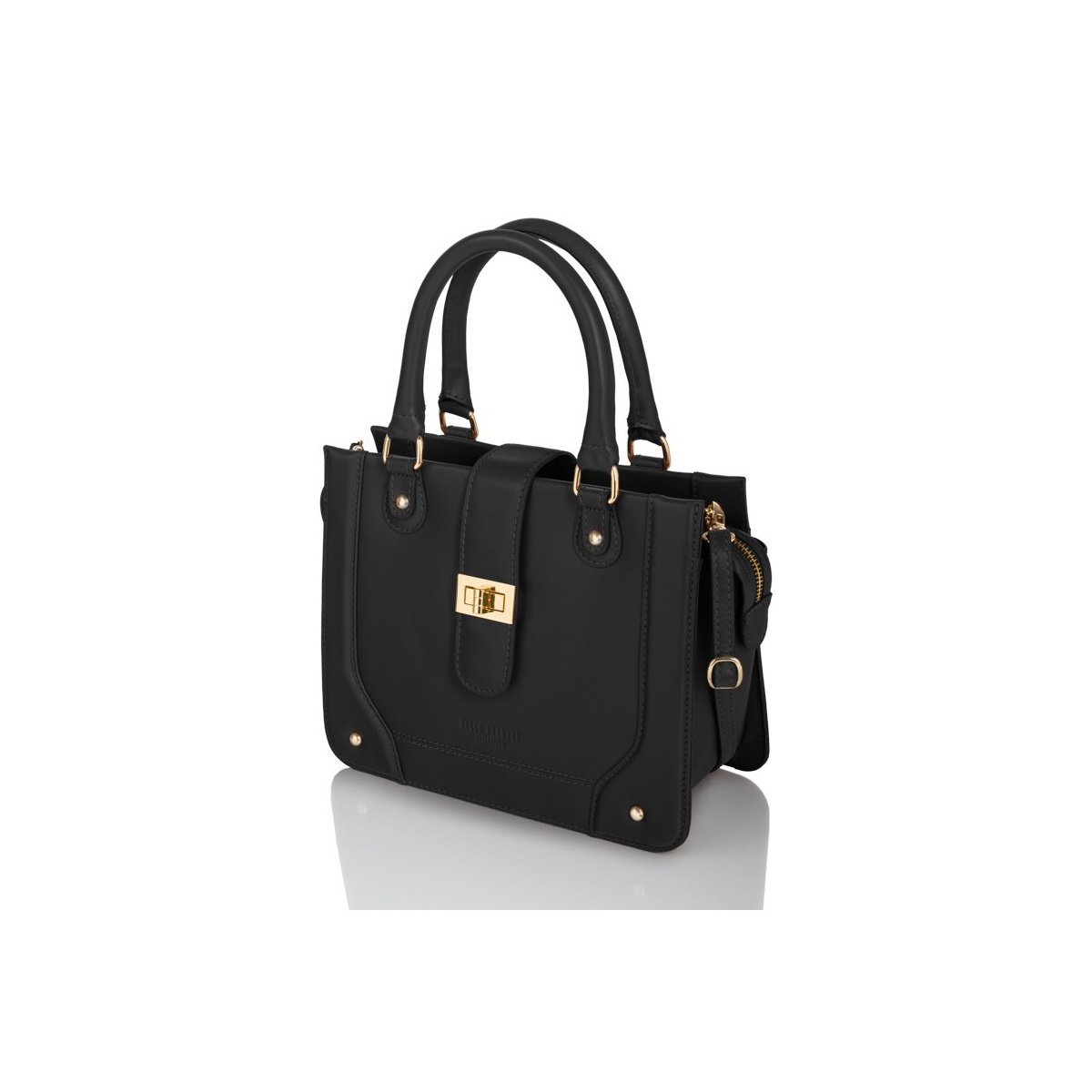 Kožená čierna dámska kabelka do ruky Diana