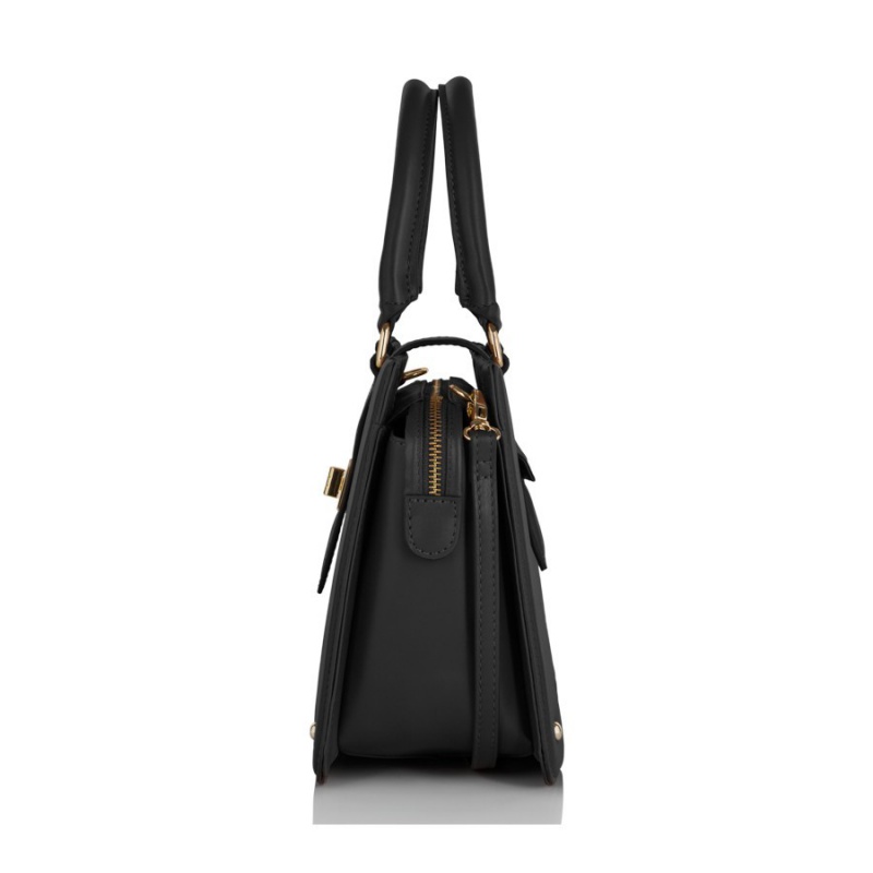 Kožená čierna dámska kabelka do ruky Diana