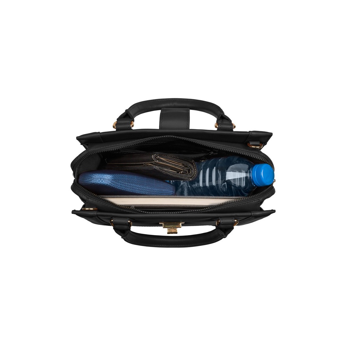 Kožená čierna dámska kabelka do ruky Diana