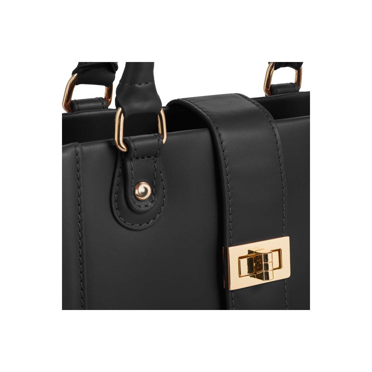 Kožená čierna dámska kabelka do ruky Diana