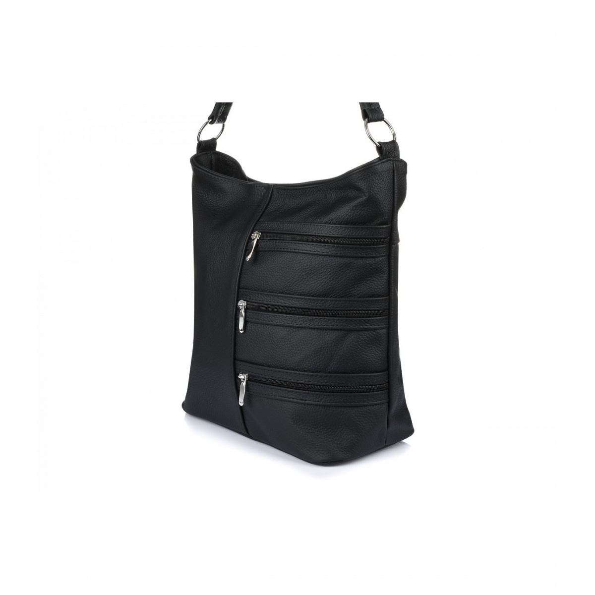 Kožená čierna dámska kabelka Gloria