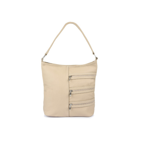 Kožená béžová dámska kabelka Gloria