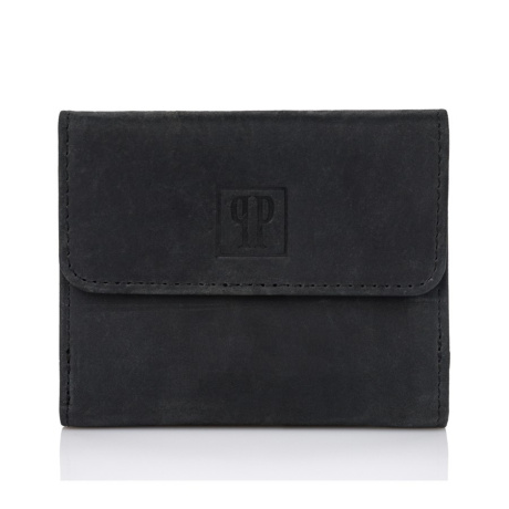 Kožená malá dámska čierna peňaženka PP