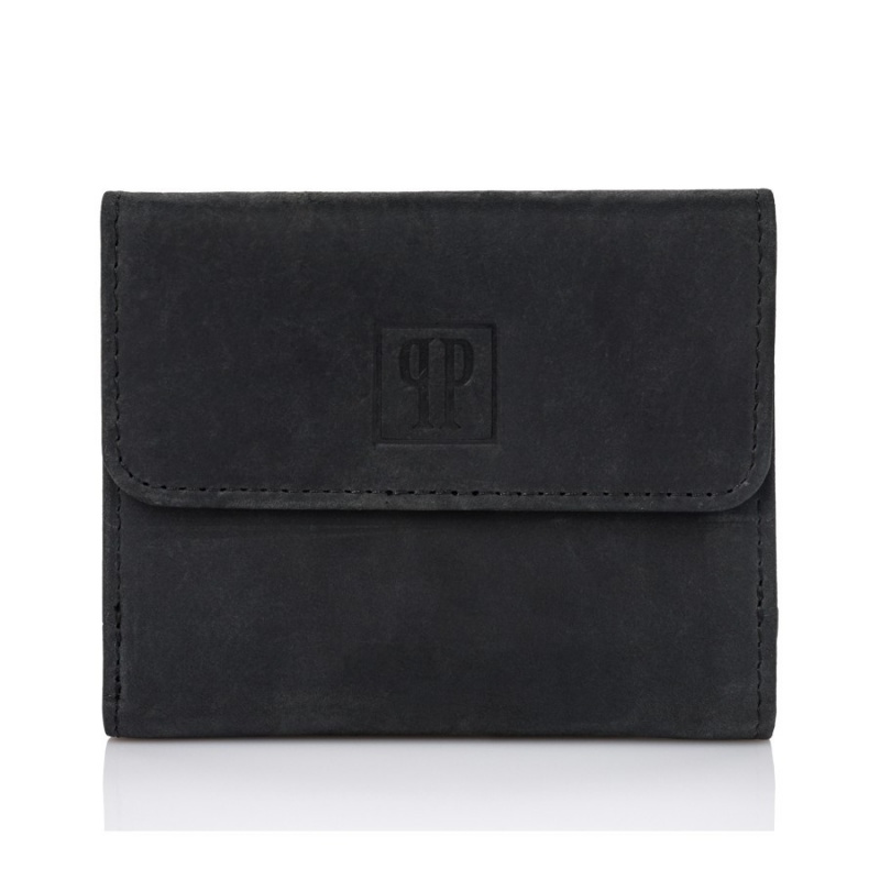 Kožená malá dámska čierna peňaženka PP