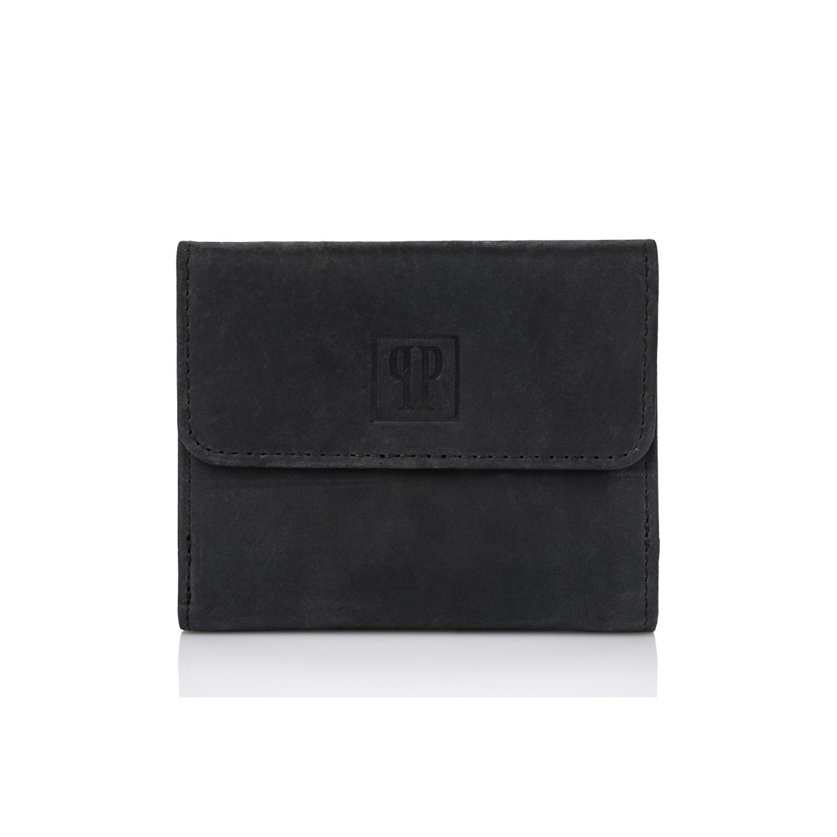 Kožená malá dámska čierna peňaženka PP