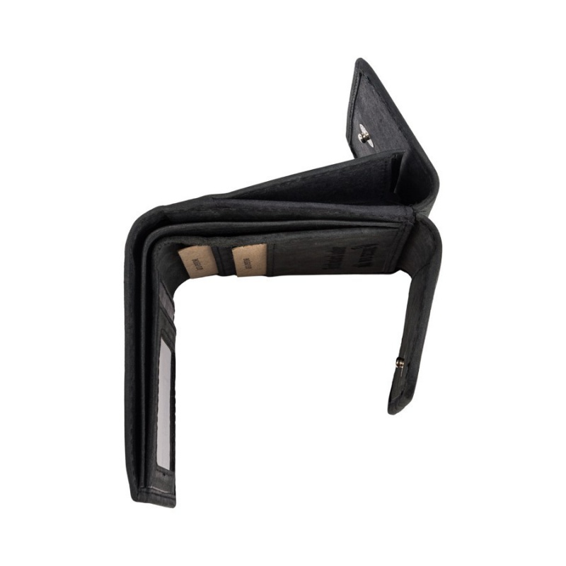 Kožená malá dámska čierna peňaženka PP