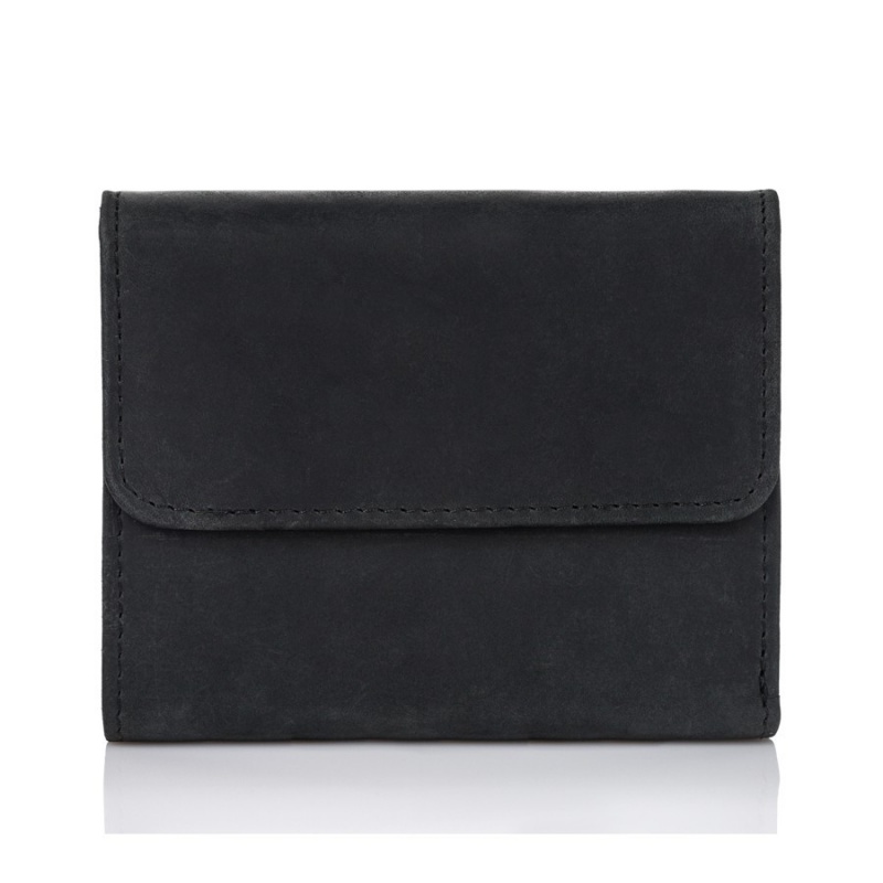 Kožená malá dámska čierna peňaženka PP