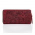 Kožená červená kvetovaná peňaženka BRENNA