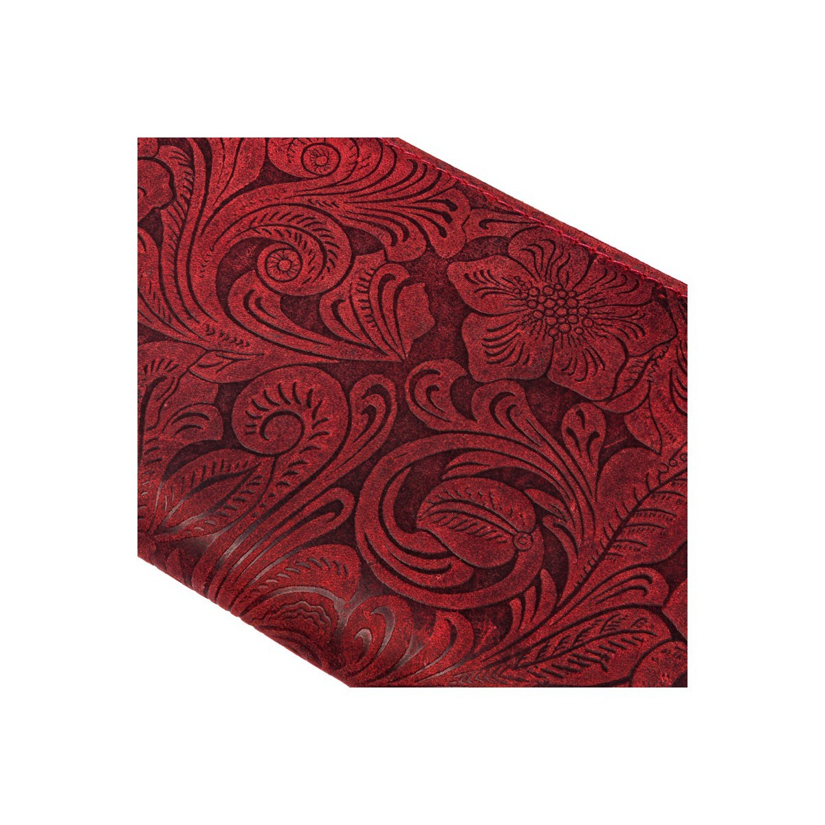 Kožená červená kvetovaná peňaženka BRENNA