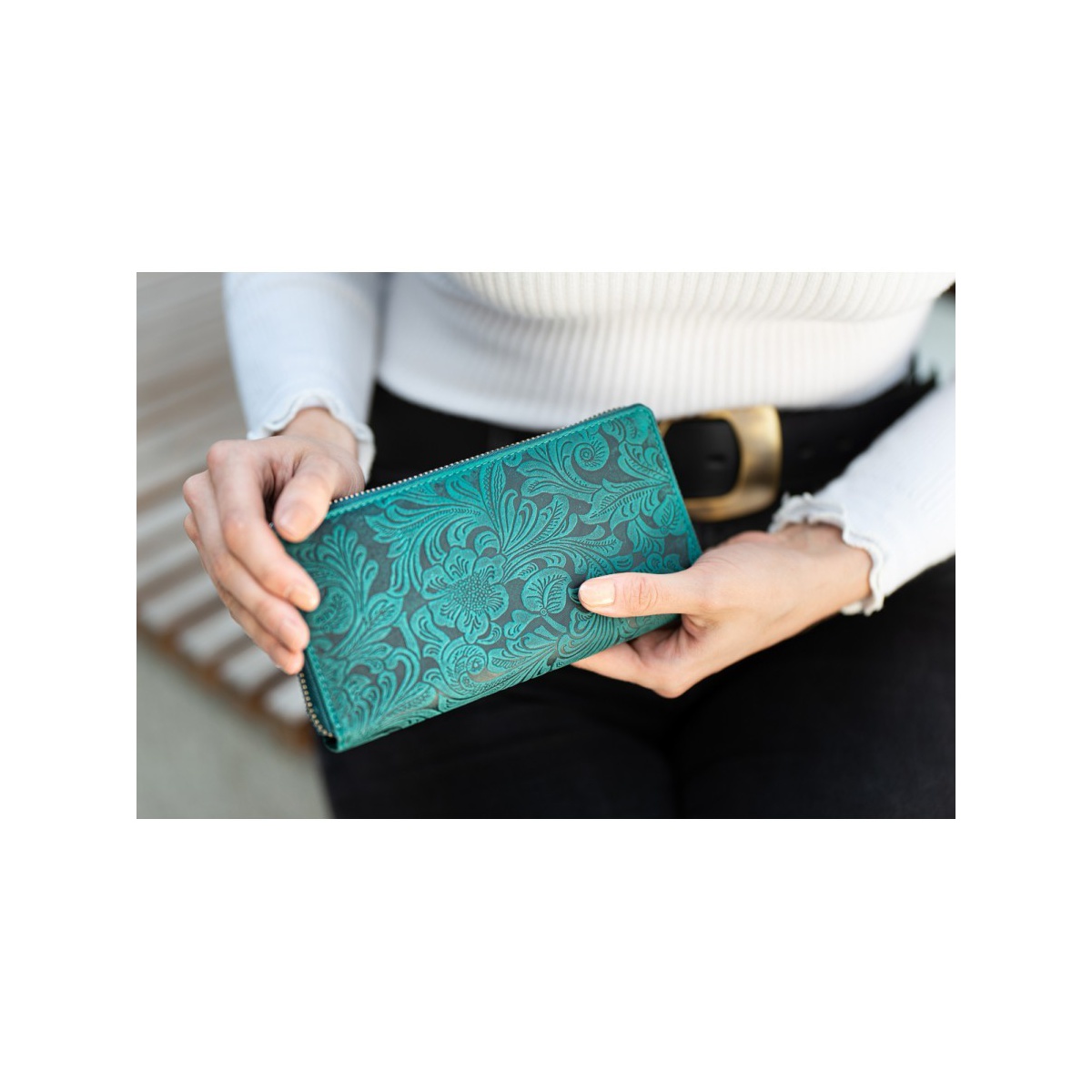 Kožená zelená dámska peňaženka BRENNA