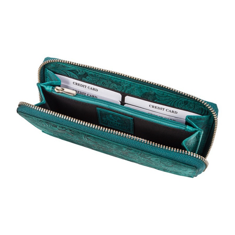 Kožená zelená dámska peňaženka BRENNA
