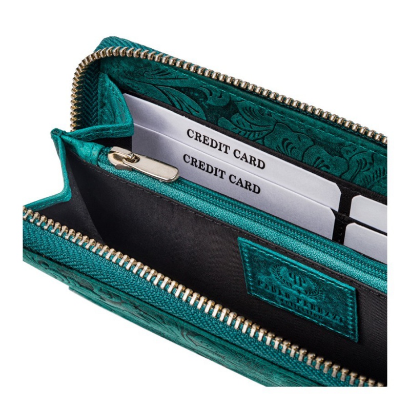 Kožená zelená dámska peňaženka BRENNA