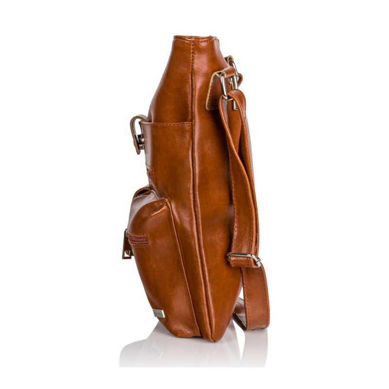 Dámska kožená koňaková crossbody kabelka Bria