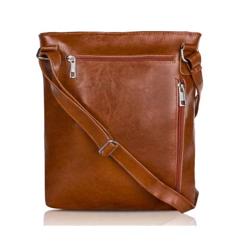 Dámska kožená koňaková crossbody kabelka Bria