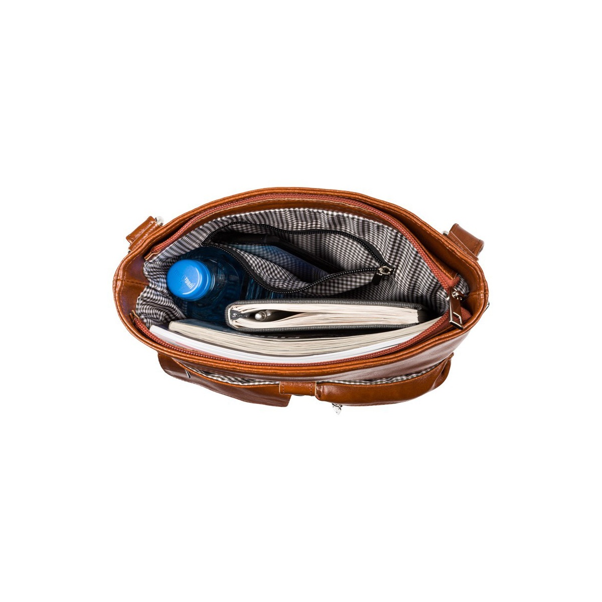 Dámska kožená koňaková crossbody kabelka Bria