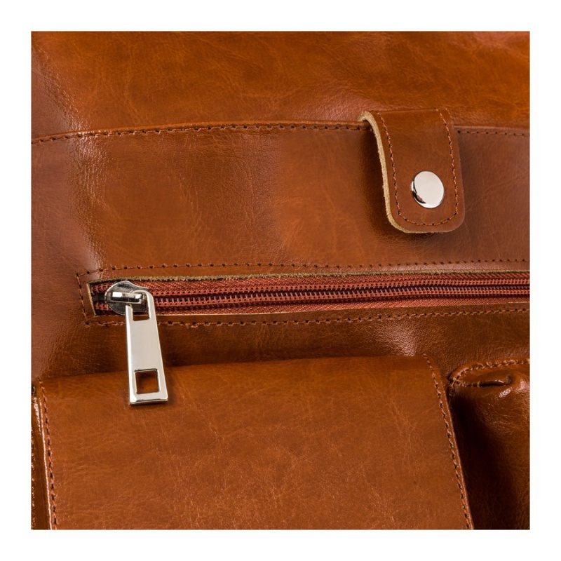 Dámska kožená koňaková crossbody kabelka Bria