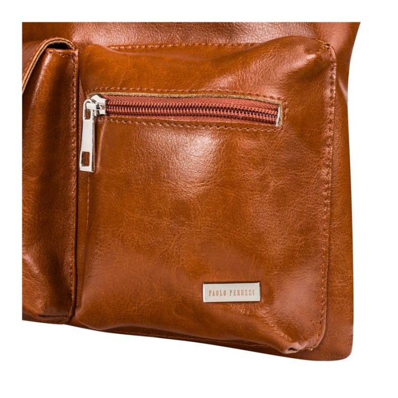 Dámska kožená koňaková crossbody kabelka Bria