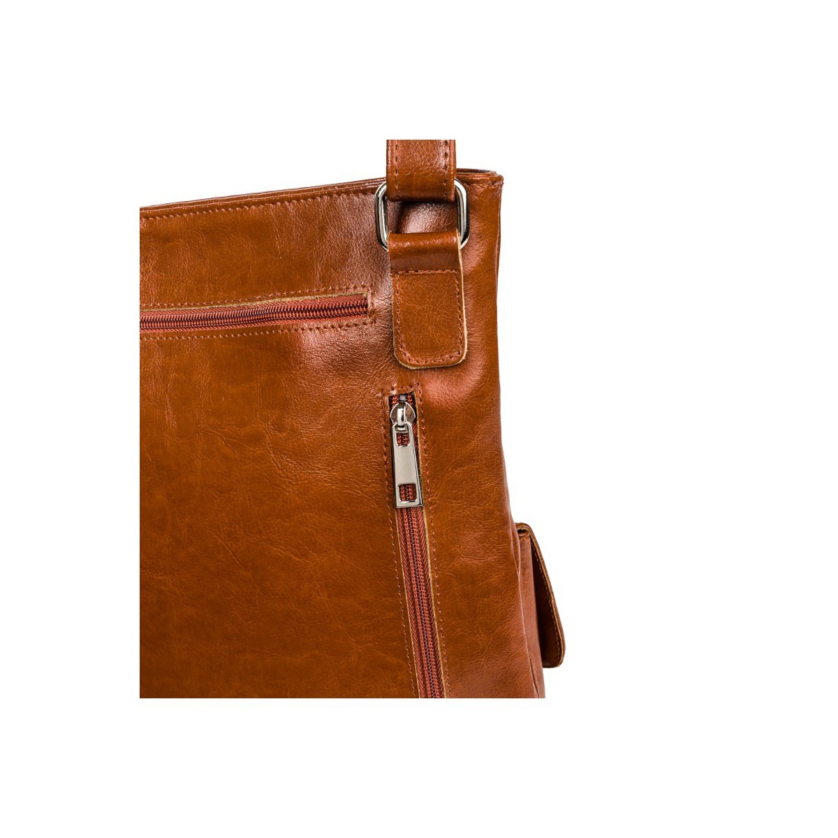 Dámska kožená koňaková crossbody kabelka Bria