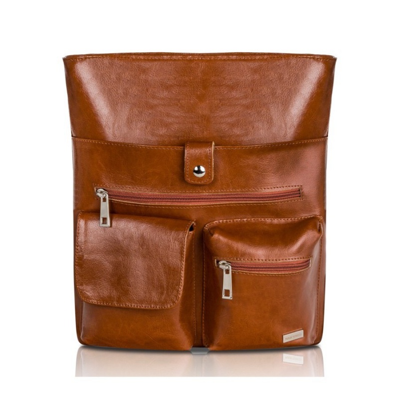 Dámska kožená koňaková crossbody kabelka Bria