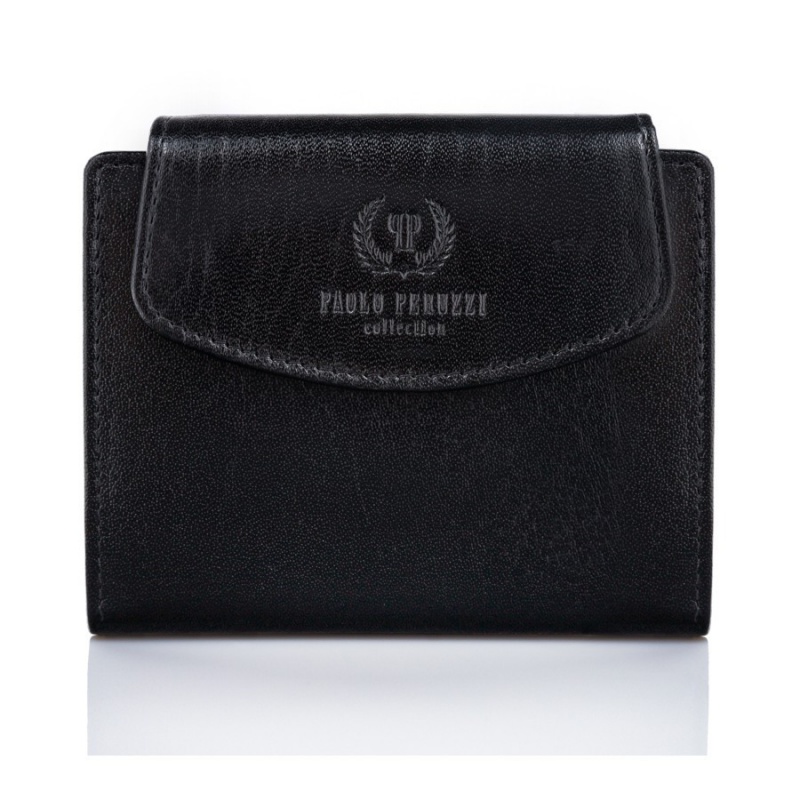 Dámska čierna kožená peňaženka Paolo Peruzzi