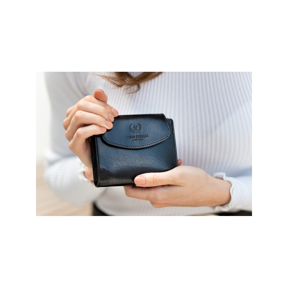 Dámska čierna kožená peňaženka Paolo Peruzzi