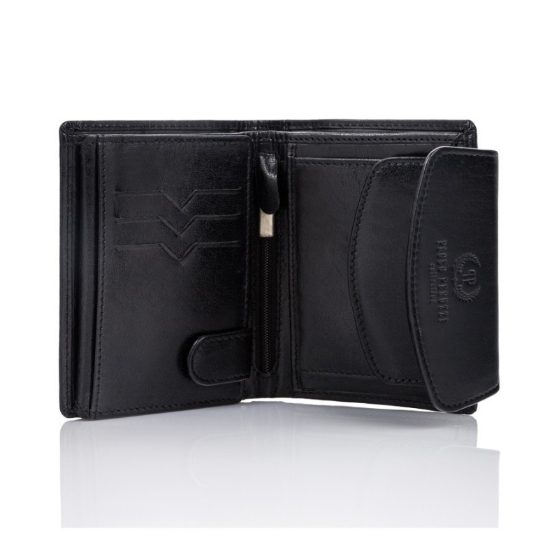 Dámska čierna kožená peňaženka Paolo Peruzzi