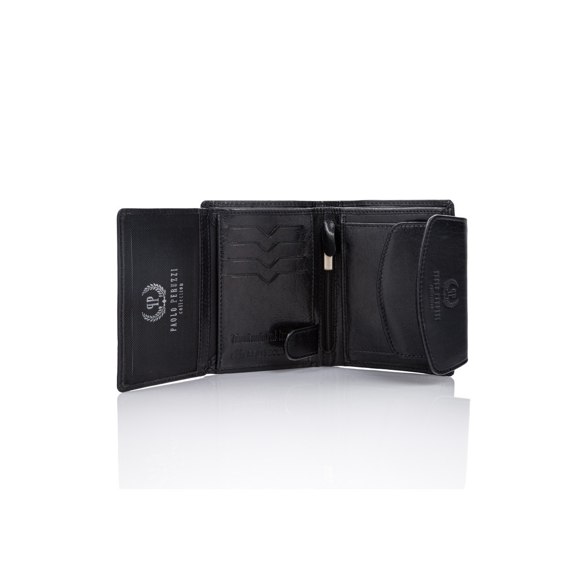 Dámska čierna kožená peňaženka Paolo Peruzzi