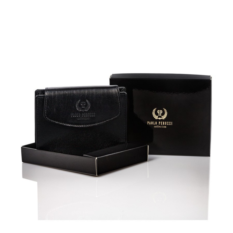 Dámska čierna kožená peňaženka Paolo Peruzzi