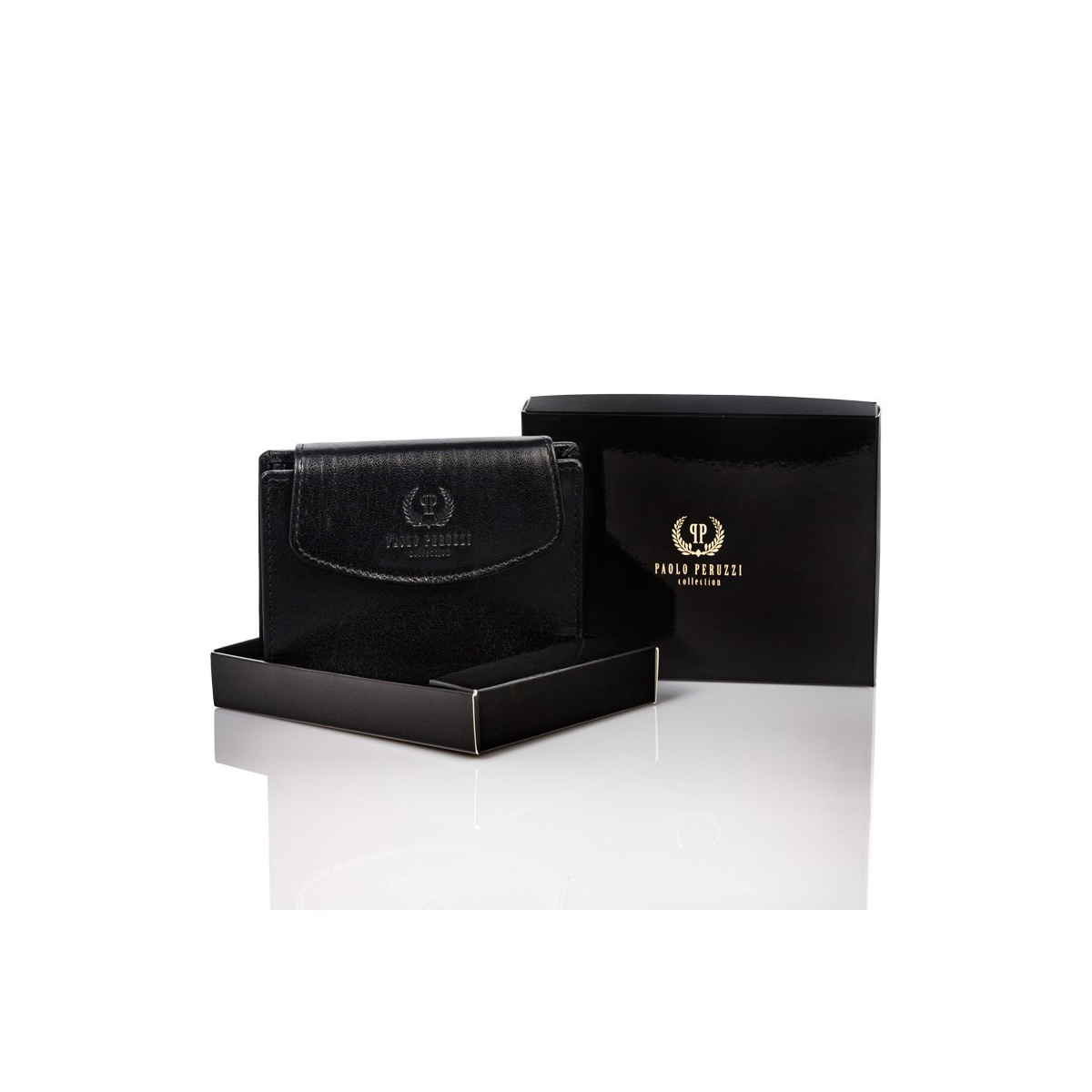 Dámska čierna kožená peňaženka Paolo Peruzzi