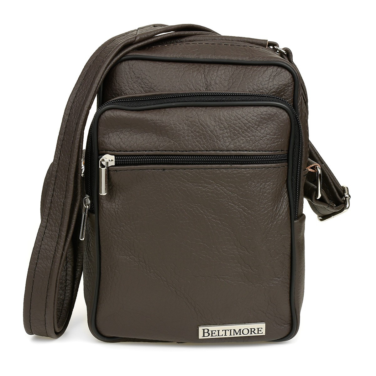 Pánska kožená crossbody taška - hnedá