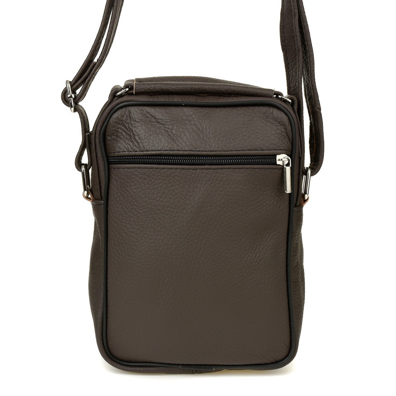 Pánska kožená crossbody taška - hnedá