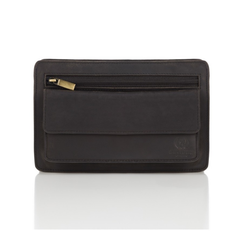 Čierna pánska kožená príručná taška ANDERS