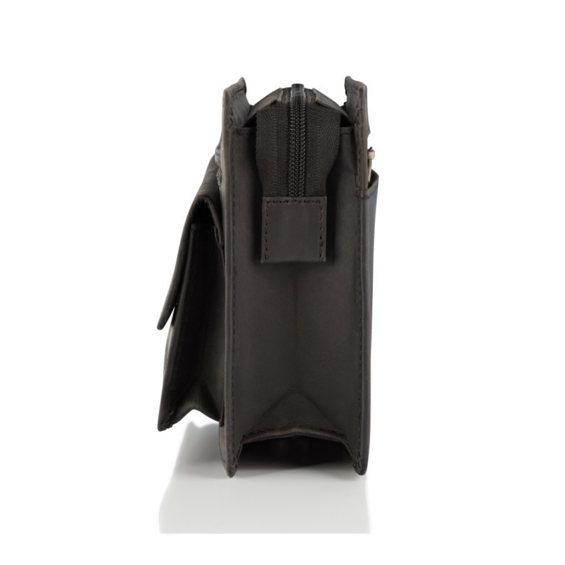 Čierna pánska kožená príručná taška ANDERS