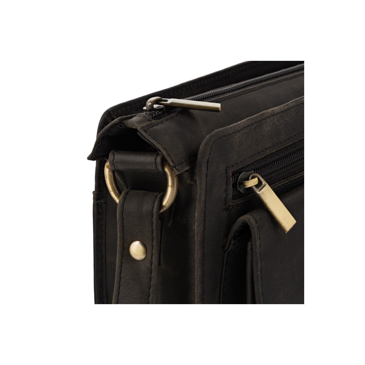 Čierna pánska kožená príručná taška ANDERS