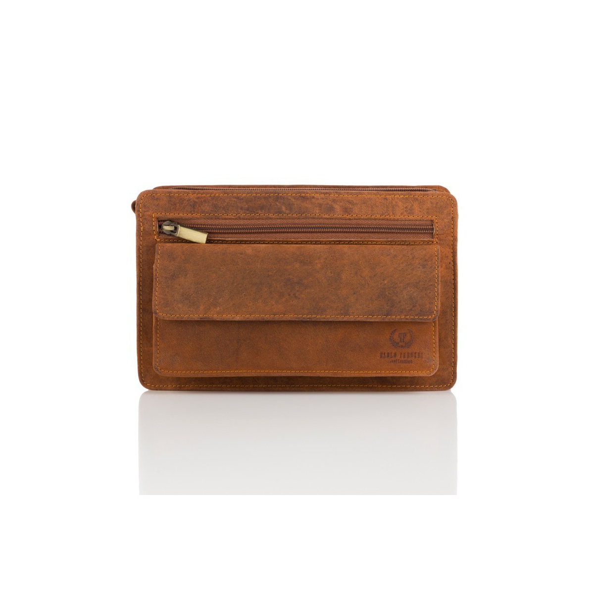 Hnedá pánska kožená príručná taška Peruzzi