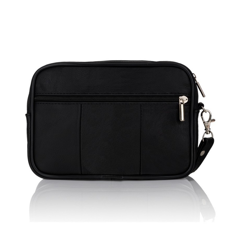 Pánska čierna kožená príručná taška BING