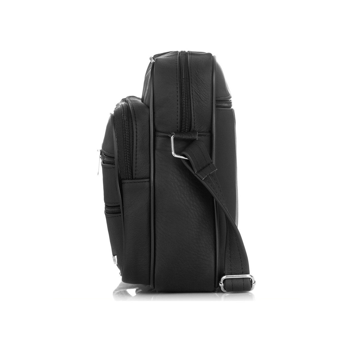 Kožená pánska čierna crossbody taška AMANTIUS