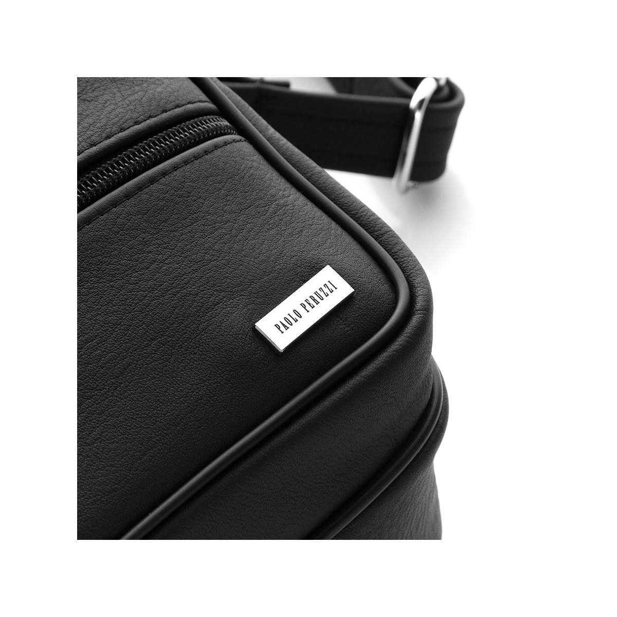 Kožená pánska čierna crossbody taška AMANTIUS