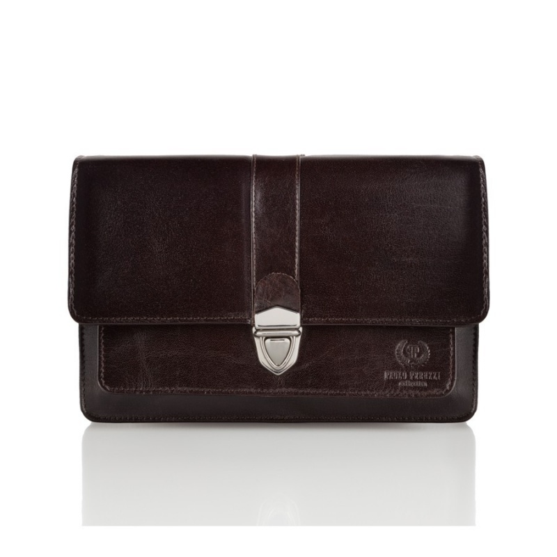 Hnedá pánska kožená príručná taška Peruzzi PRIME