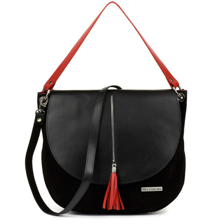 Dámska kožená čierna kabelka MELISSA