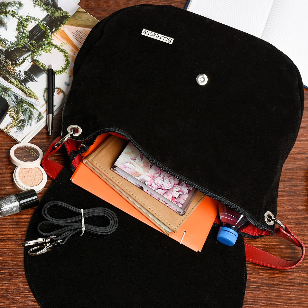 Dámska kožená čierna kabelka MELISSA