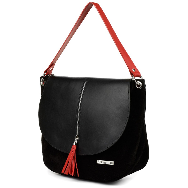 Dámska kožená čierna kabelka MELISSA