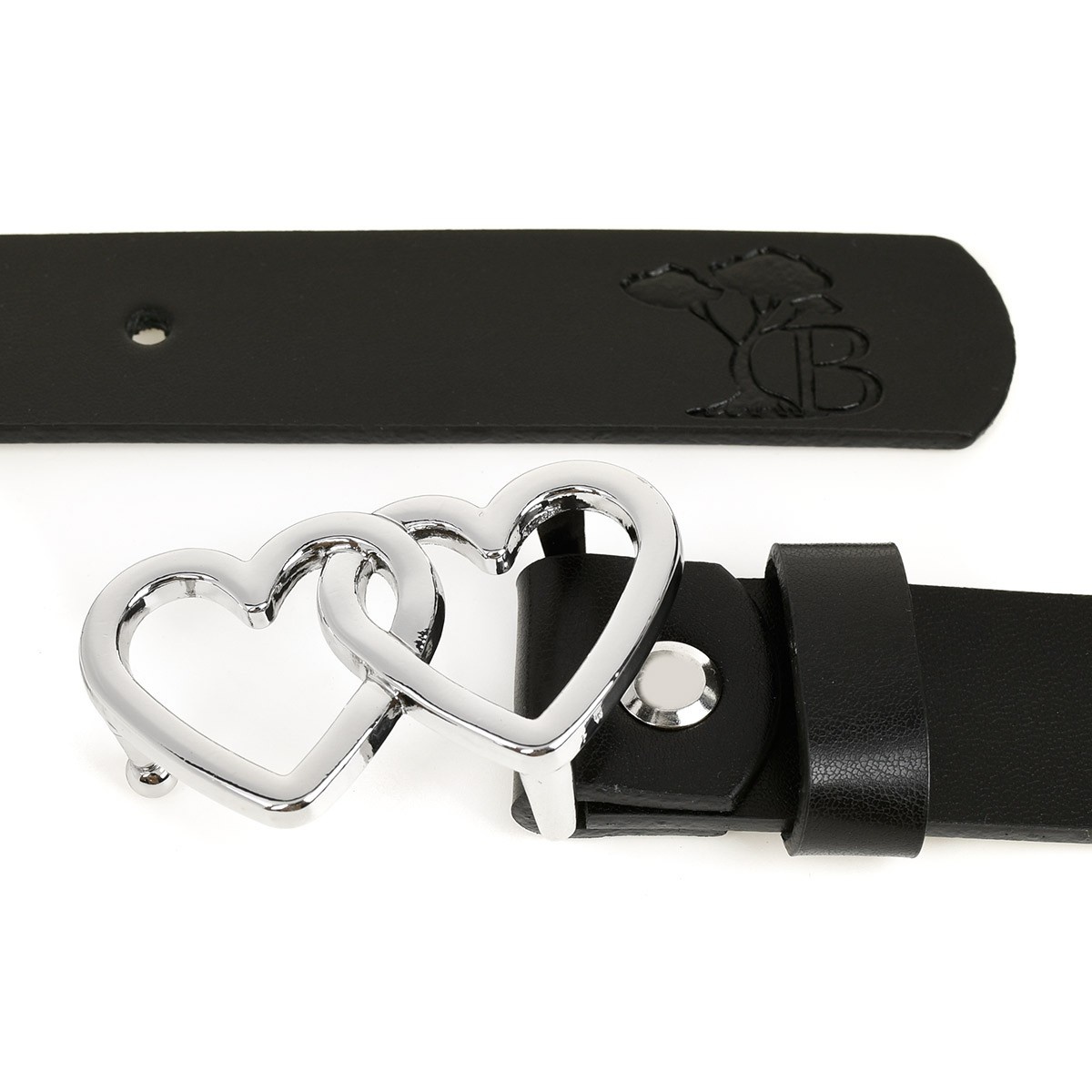 Dámsky kožený opasok so striebornou srdiečkovou prackou