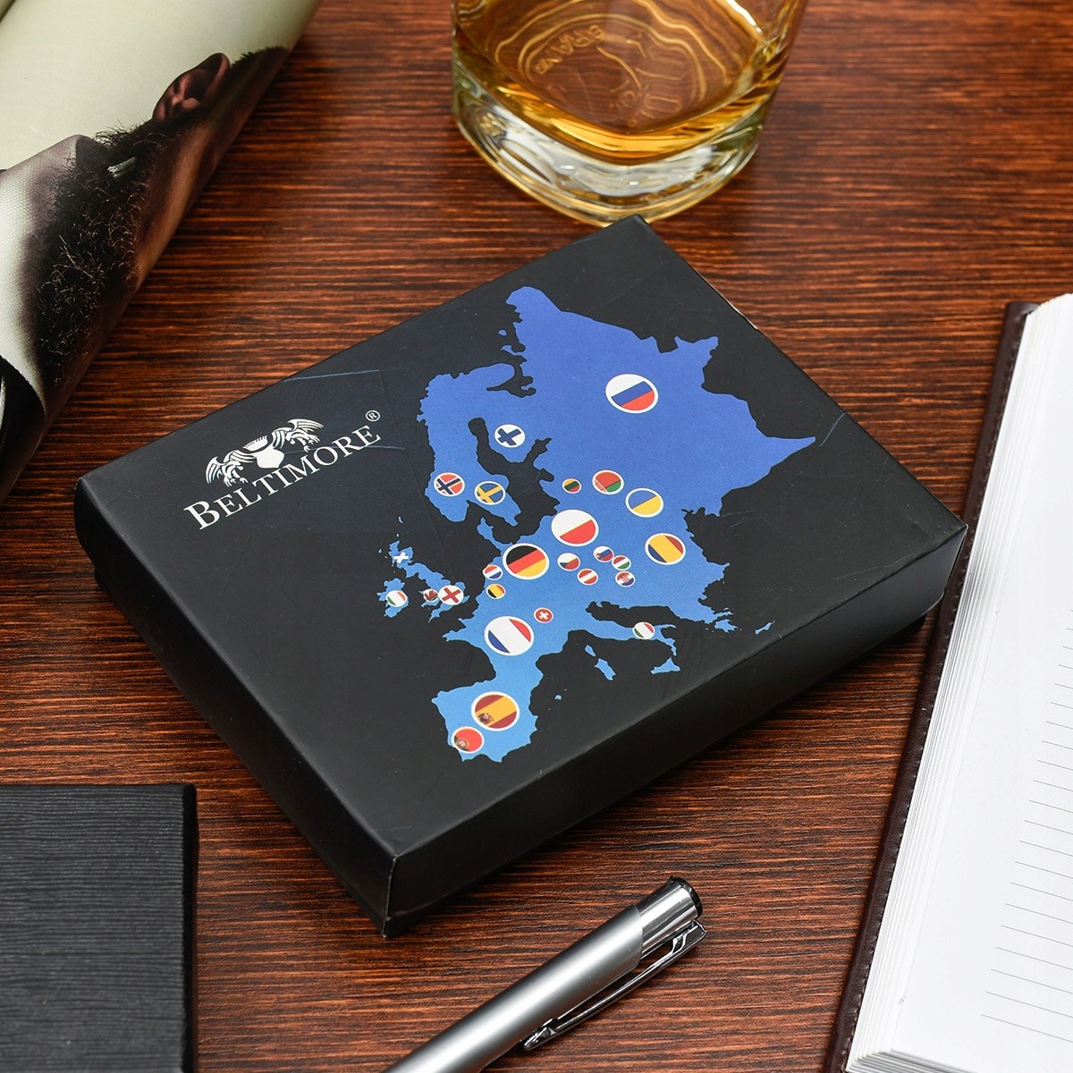 Pánska kožená hnedá peňaženka na zips DIRK