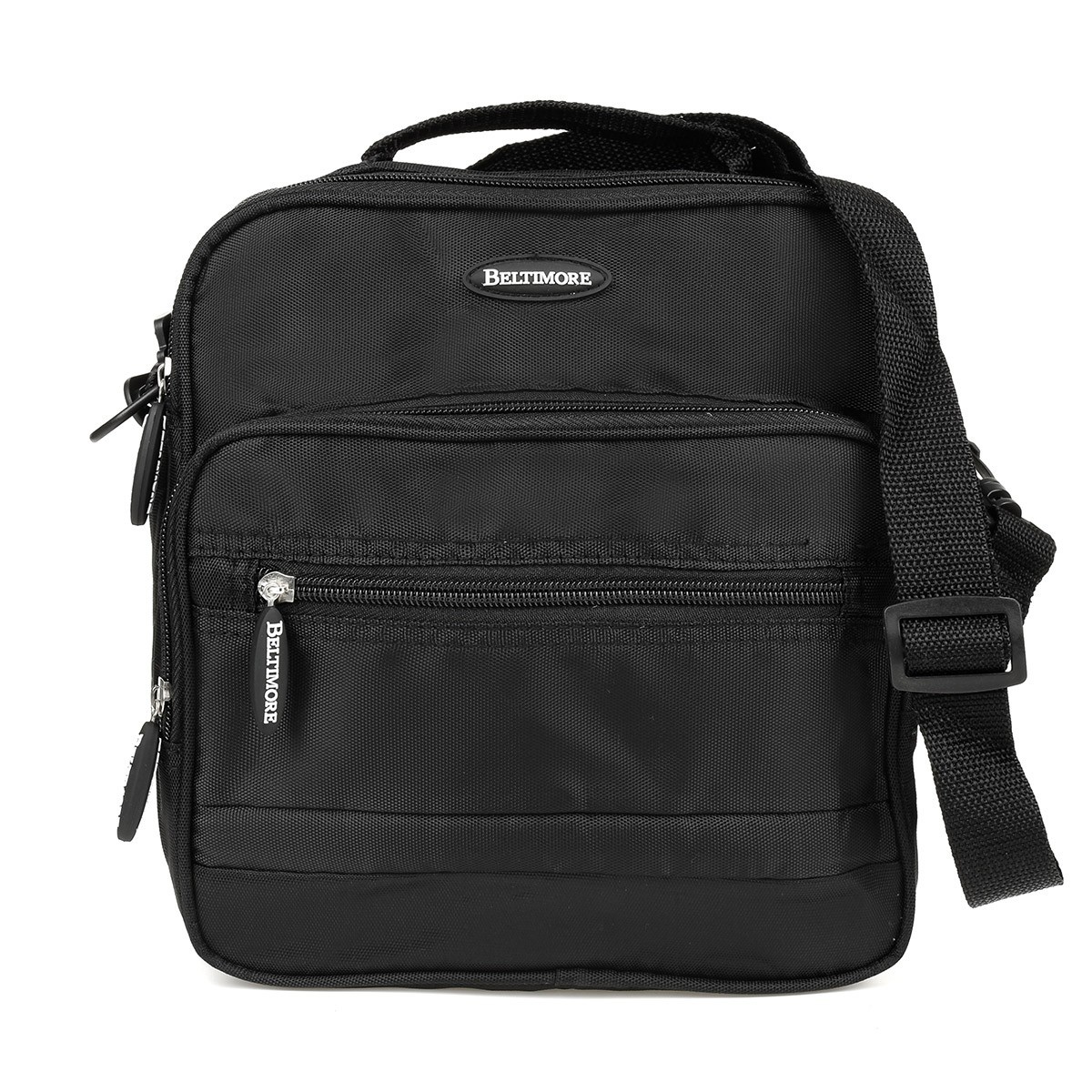 Pánska čierna crossbody taška na zips. Cez telo, na rameno, cez plece.