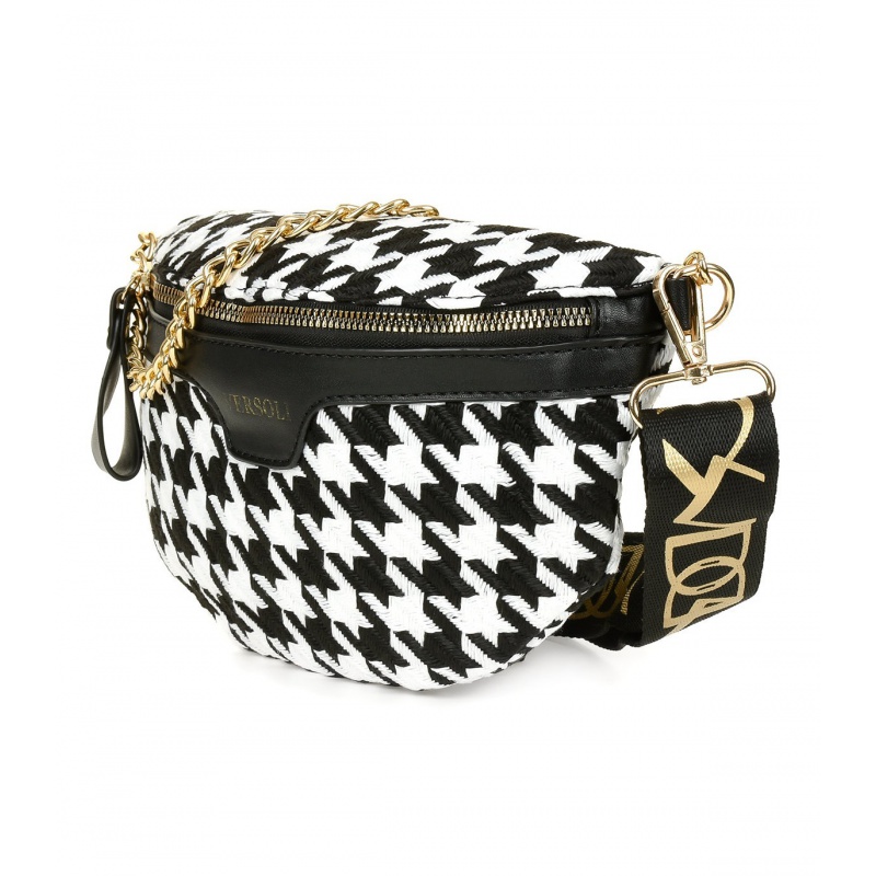 Čiernobiela crossbody kabelka PENNY