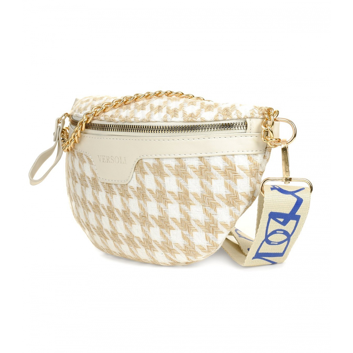 Béžovobiela crossbody kabelka PENNY