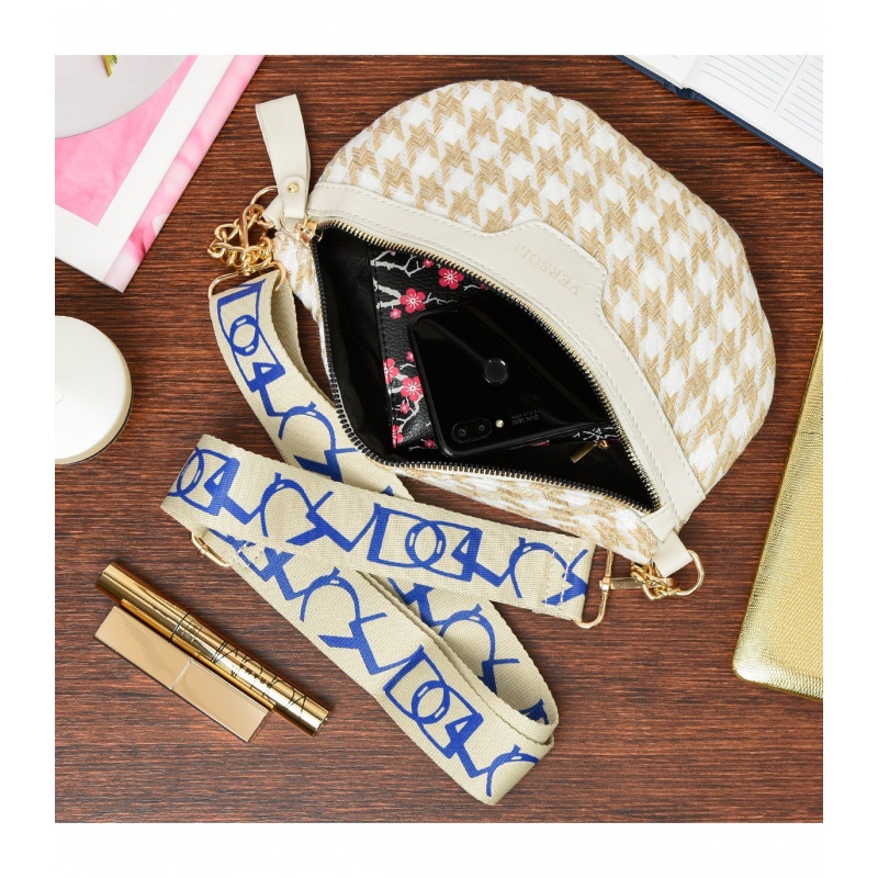 Béžovobiela crossbody kabelka PENNY